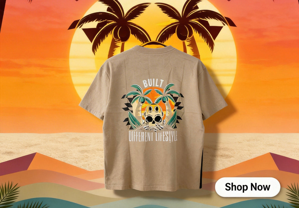 Built Different Lifestyle - Tropical Skull T-Shirt