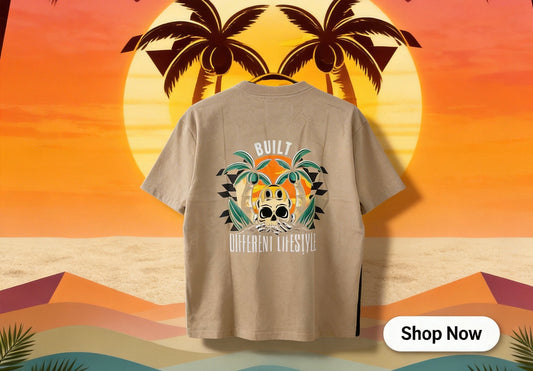 Built Different Lifestyle - Tropical Skull T-Shirt